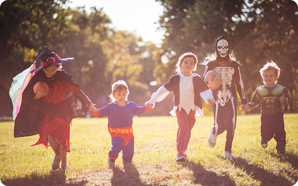 Family enjoying time in a park